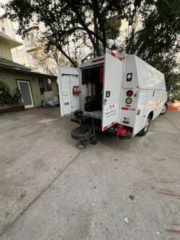 Magnet Plumbing service vehicle on-site for Water Heater Repair in Scriba